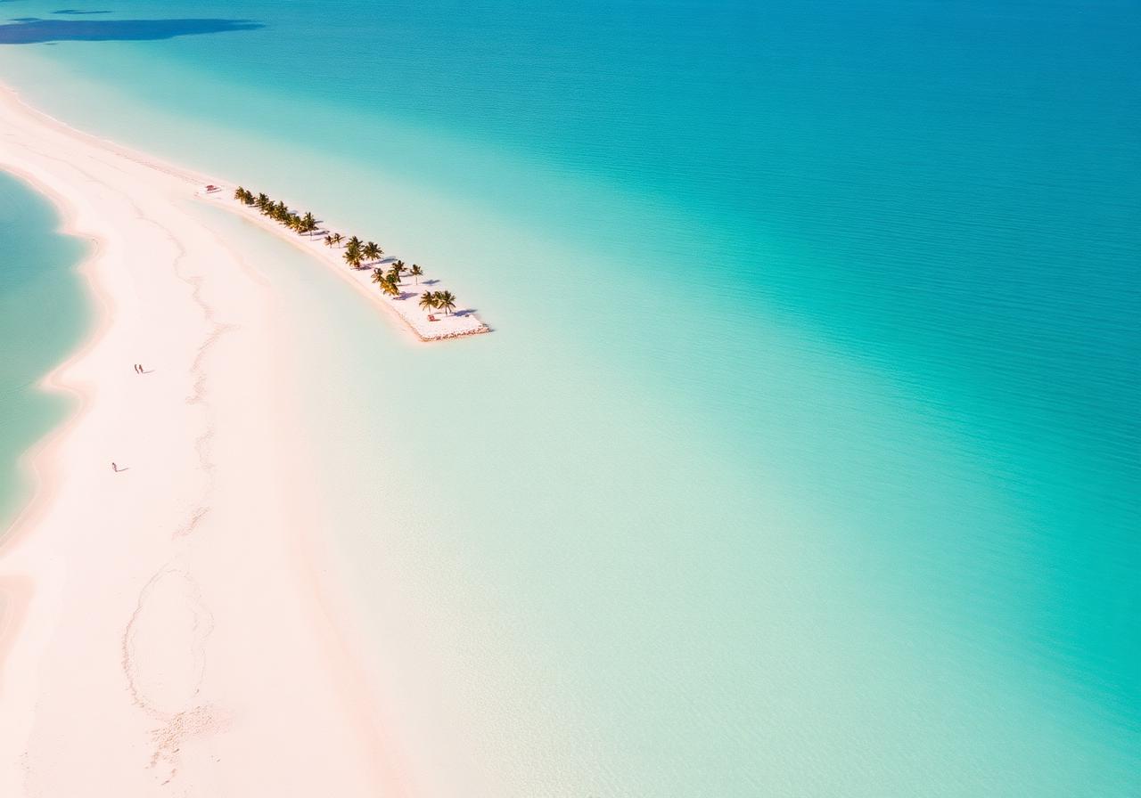 Heller Sandstrand und türkises Meer auf Aruba