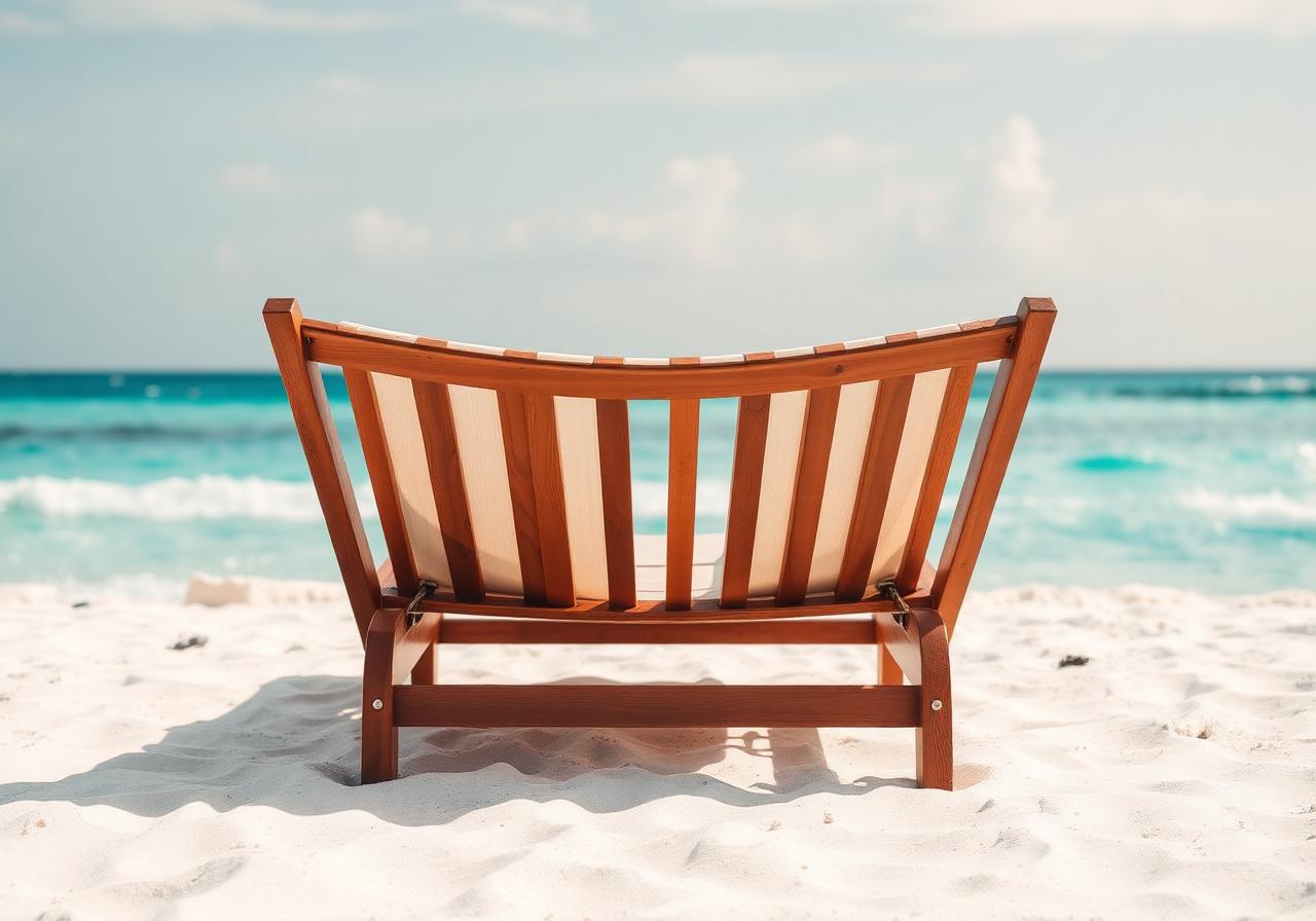Liegestuhl am karibischen Strand